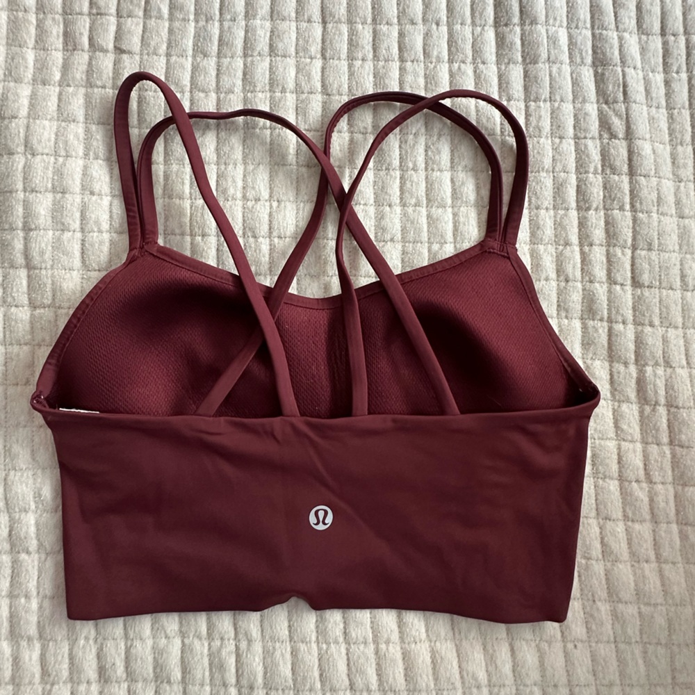Lululemom Burgundy Sports Bra with Strappy Back